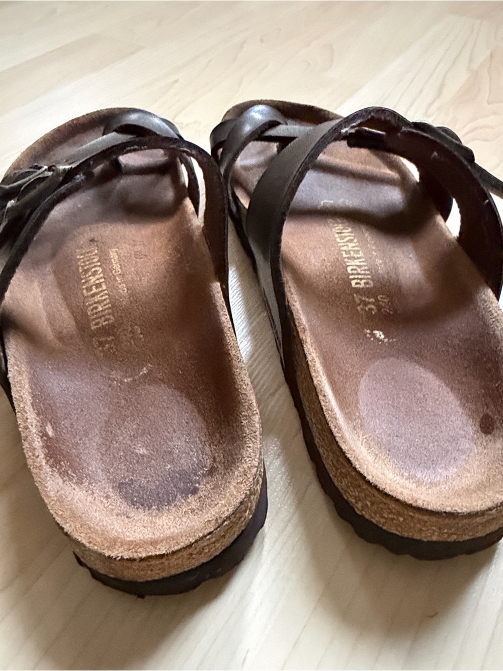 Birkenstock womens Mayari Brown Double-Strap Leather Sandals, size EU 37/ 6.5 - Picture 6 of 9
